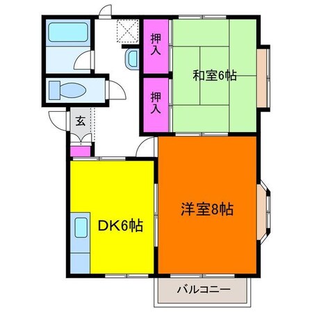 コンフォートサツキＡ・Ｅの物件間取画像